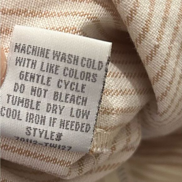 Cali 1850 Los Angeles Beige Cream Striped Wide Leg Pants Size 9 - Picture 11 of 11